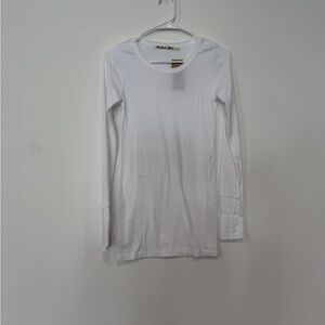 Michael Stars Legacy White Long Sleeve Crewneck Top